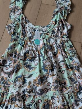 Women's Mint Floral Paisley Sundress